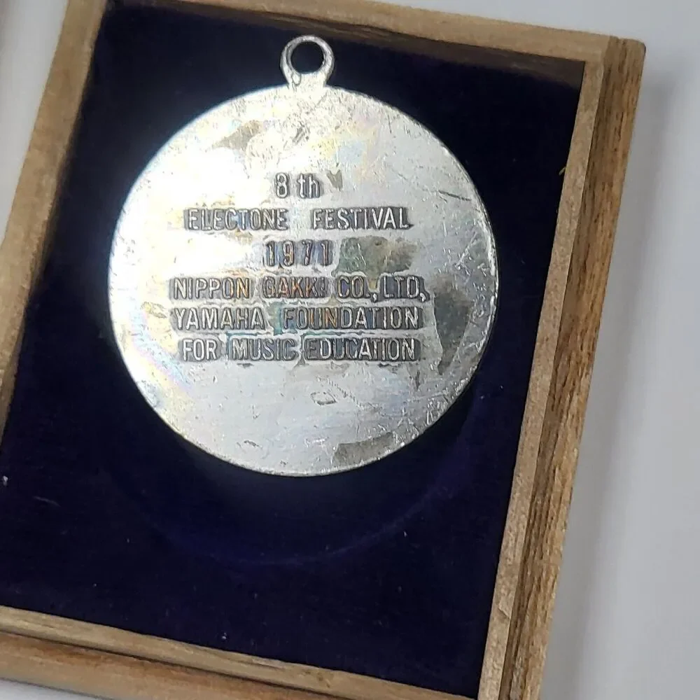1971 8th International Yamaha Electone Festival Medal Pendant w/Box Vintage